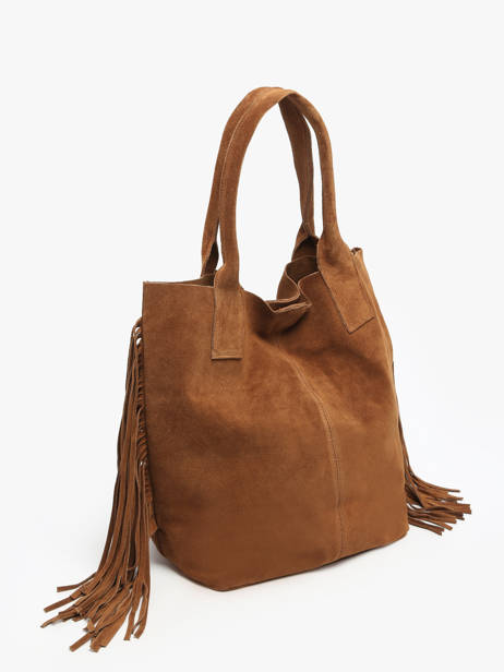 Shoulder Bag Velvet Leather Milano Brown velvet VE241114 other view 2