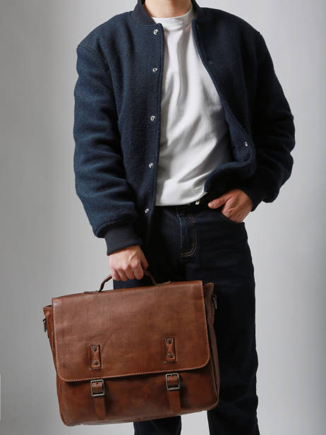 Porte Documents (main) Basilic pepper Marron traveler BTRA02 vue secondaire 1