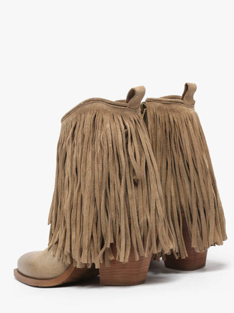 Santiags En Cuir Metisse Beige women XD2125 vue secondaire 3