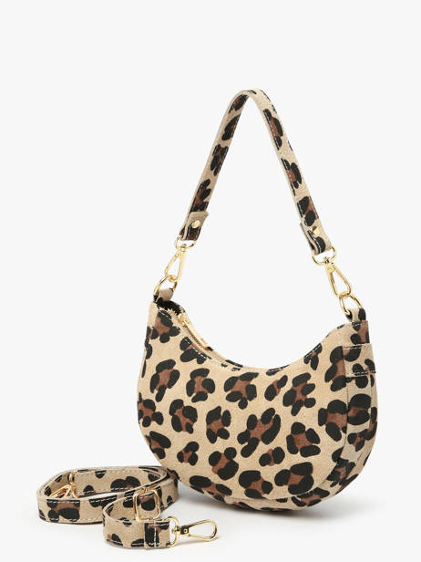 Shoulder Bag Velvet Leopardo Leather Milano Beige velvet leopardo VL25064 other view 1