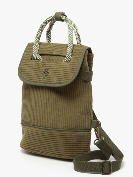 Backpack Le voyage en panier Green velours AHP241 other view 2