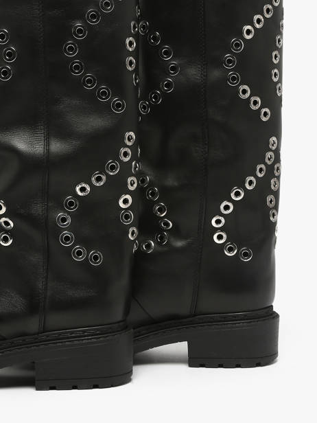 Bottes En Cuir Metisse Noir women MA2071 vue secondaire 2