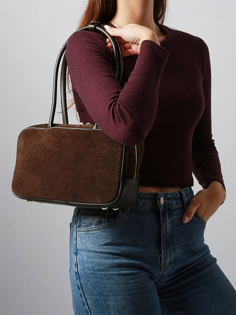 Sac Porté épaule Velvet Caviar Cuir Milano Marron velvet caviar VC25093 vue secondaire 1