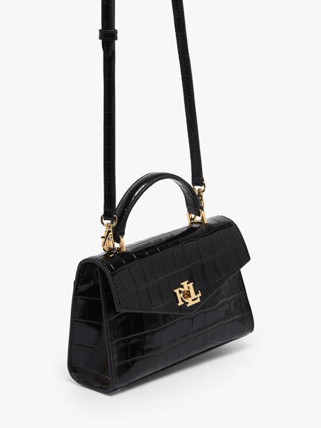 Sac Bandoulière Small Farrah Croco Cuir Lauren ralph lauren Noir farrah 31974462 vue secondaire 2
