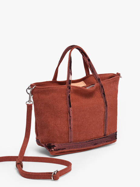 Sac Bandoulière Baby Cabas Lin Paillettes Vanessa bruno Orange cabas lin 31V40410 vue secondaire 2