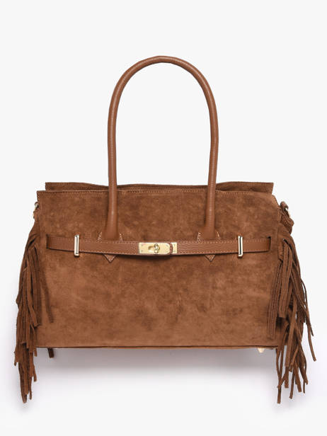 Shoulder Bag Velvet Leather Milano Brown velvet VE25114 other view 2