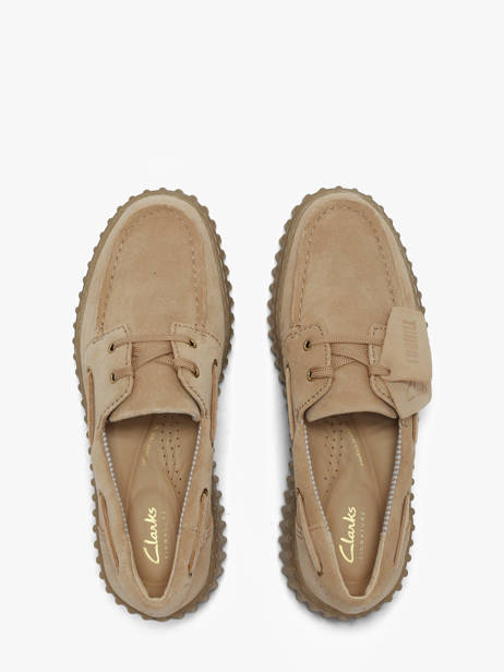 Chaussures Bateau Plateforme En Cuir Clarks Beige women 26186301 vue secondaire 3