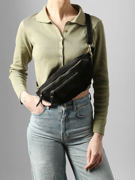 Belt Bag Leather Milano Black velvet VE24119O other view 1