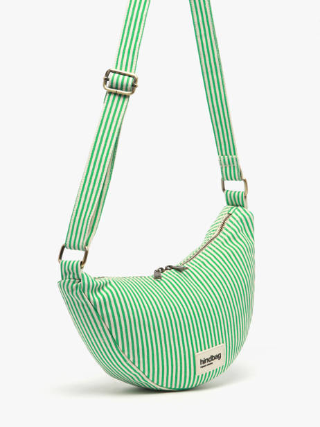 Sac Bandoulière Rayures Coton Hindbag Vert rayures RA vue secondaire 2
