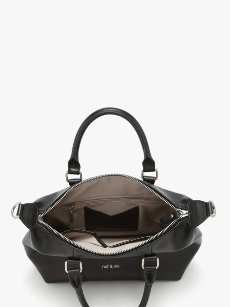 Sac Porté Main Vintage Cuir Nat et nin Noir vintage MTHYLANE vue secondaire 3