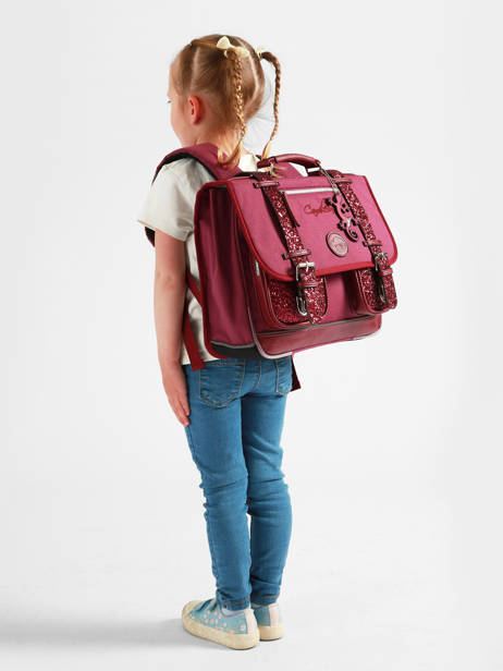 Cartable Enfant 2 Compartiments Cameleon Violet vintage fantasy CA35 vue secondaire 1