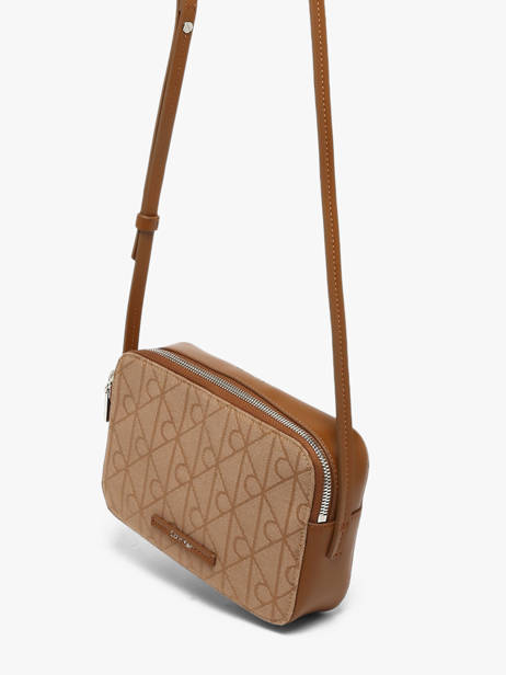 Sac Bandoulière Emblem Jacquard Calvin klein jeans Beige emblem jacquard 4F3533G vue secondaire 2