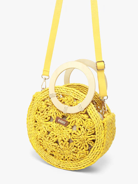 Sac Bandoulière Mediterranee Papier Les tropeziennes Jaune mediterranee TZ03 vue secondaire 2