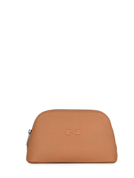 Trousse ZippÃ©e Cuir Nathan baume Marron nathan 4