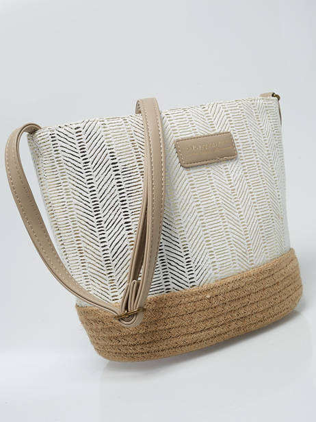 Crossbody Bag Irisé Raffia Le voyage en panier White guimauve PM289 other view 2